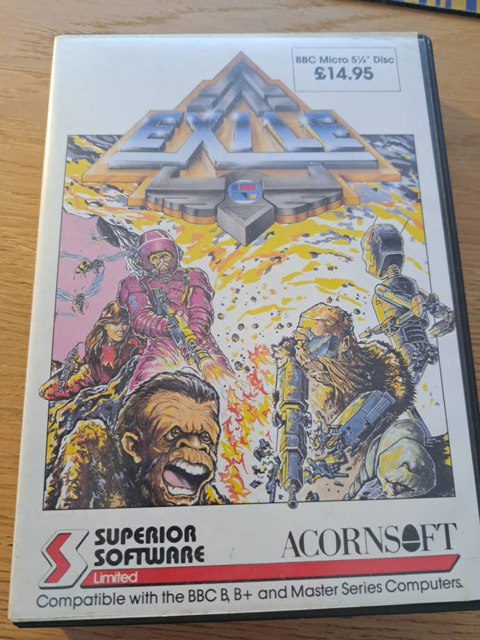 The cover for Exile showing lots of sci-fi elements