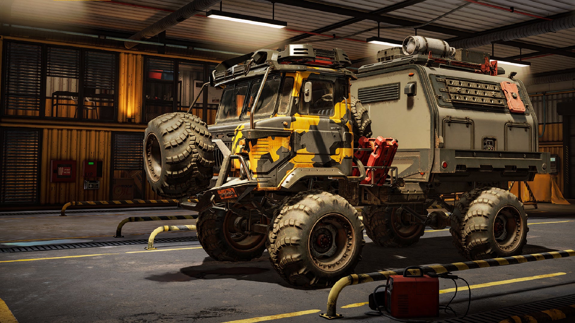 A truck in the garage in Expeditions: A MudRunner Game. - 5