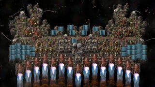 A space platform in Factorio's Space Age expansion