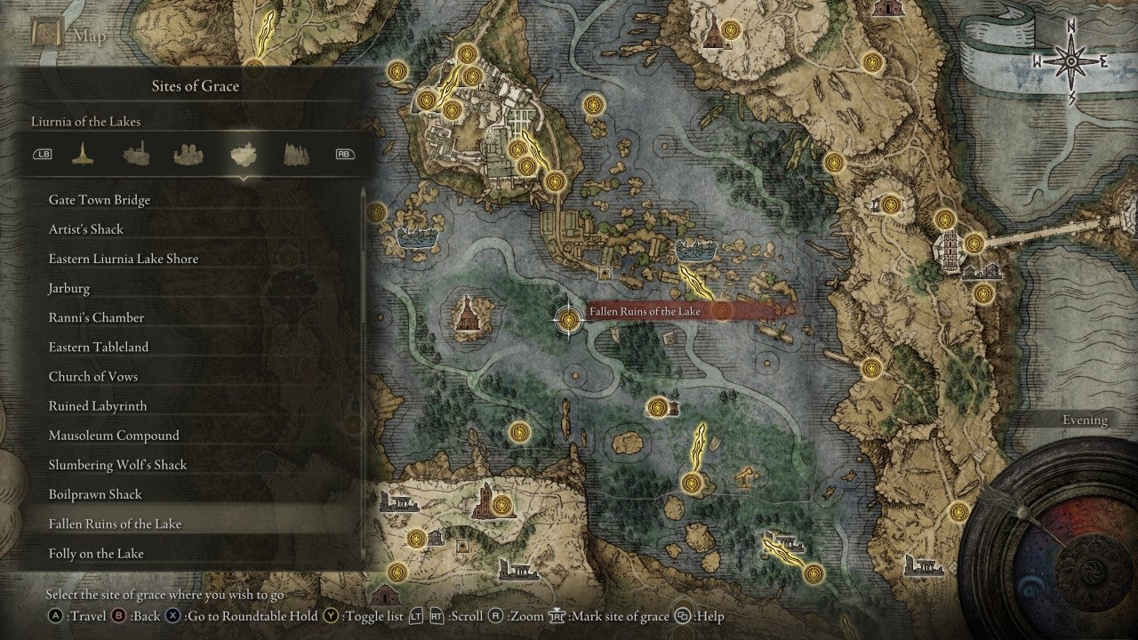 Fallen Ruins of the Lake Grace in Elden Ring