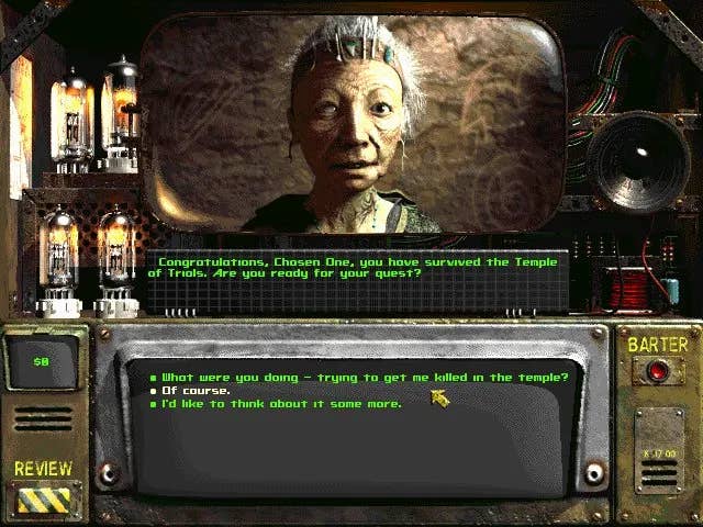 The Chosen One chats in Fallout 2.