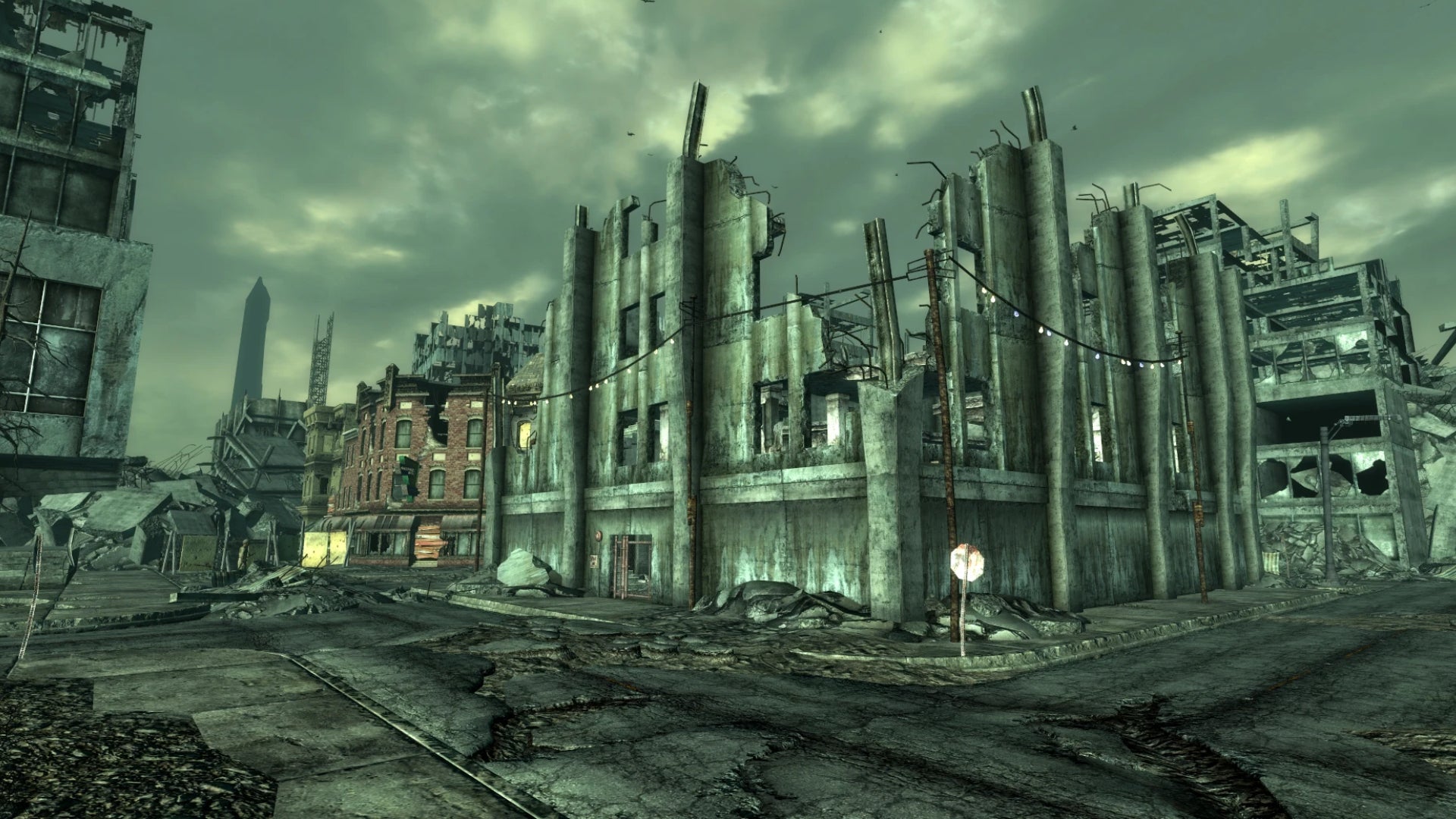 A ruined building near the Washington monument in modded Fallout 3. - 7
