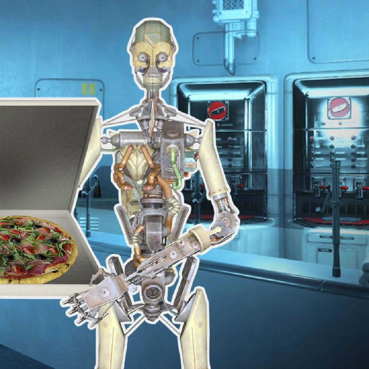 Teleporting synths delivering pizzas? It must be a great new