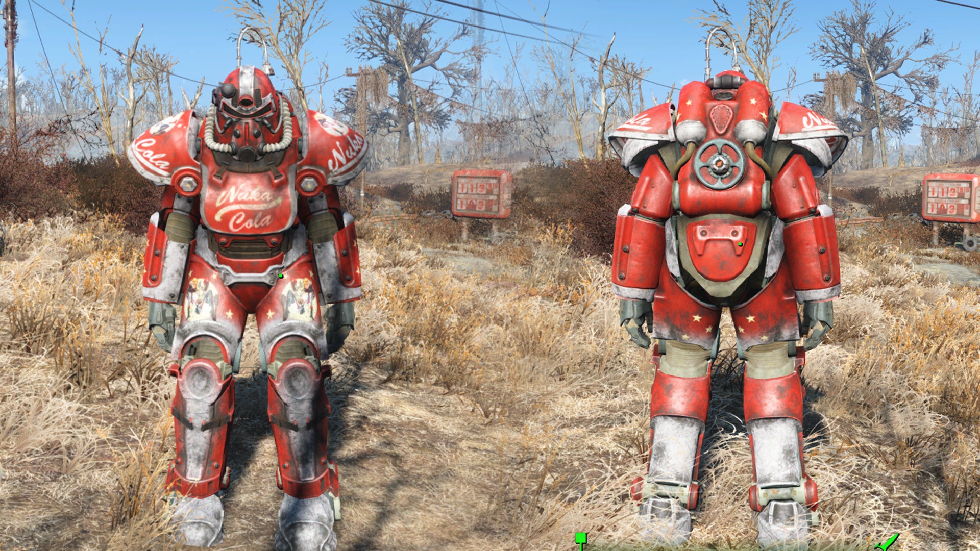Screenshot of the Nuka-themed T-51 Power Armor in Fallout 4. - 8