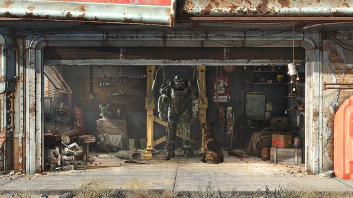 Fallout 4 promo art of Power Armor.