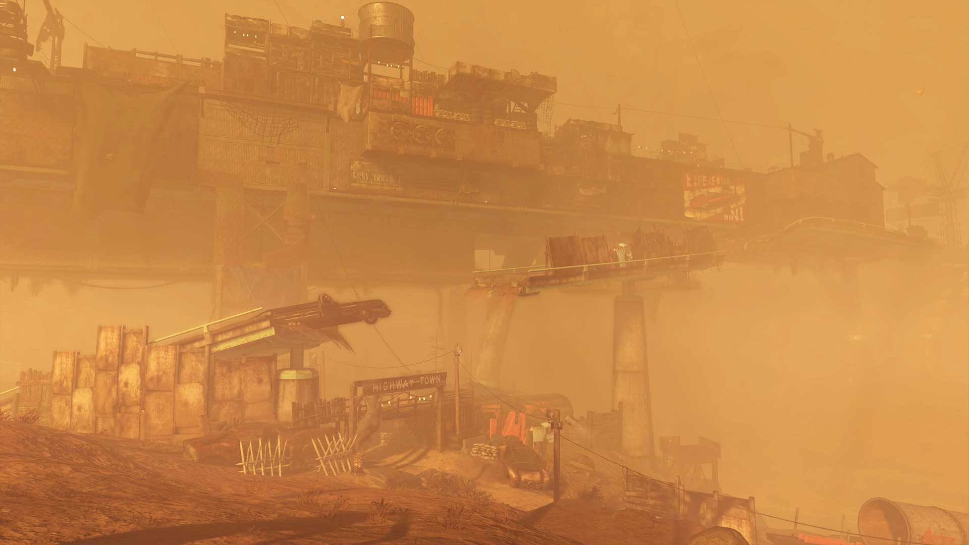 A shot of Highway Town, the home of Walter Goggins in 2105 - 12