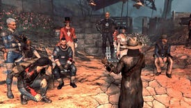 Members of the Wasteland Theatre Company gather in Fallout 76