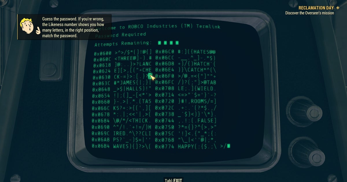 Fallout Terminal Tutorial Fallout 76 terminal hacking: upgrading your hacking skill | Rock Paper ...