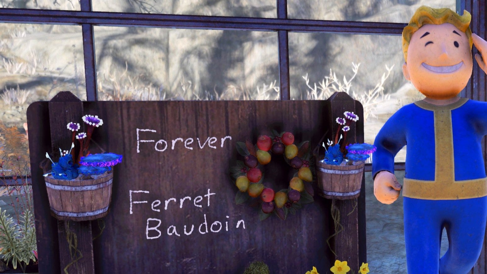 Fans leave touching in-game tributes to Fallout 76 lead designer Eric "Ferret" Baudoin