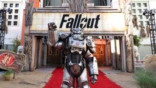 Photo from the Fallout premiere in LA showing a person dressed as a Brotherhood of Steel member
