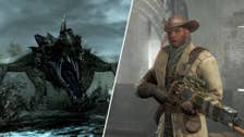 A dragon up in Skyrim n' Preston Garvey up in Fallout 4.