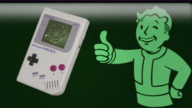 A Vault Boy next to Fallout 3 on the Gameboy.