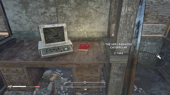 One of Syd's books next to a computer in Churchill Library in Fallout: London.