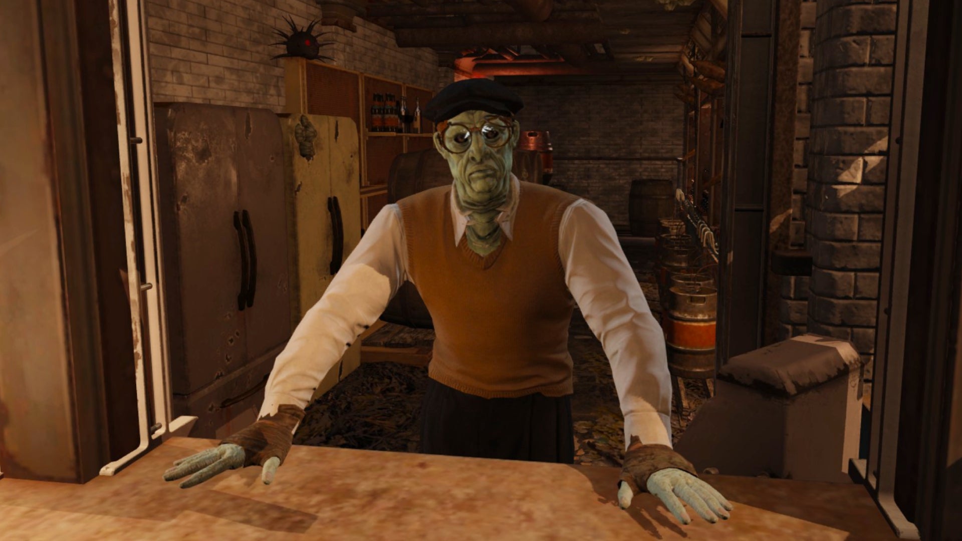 A Thamesfolk bartender in Fallout: London. - 1