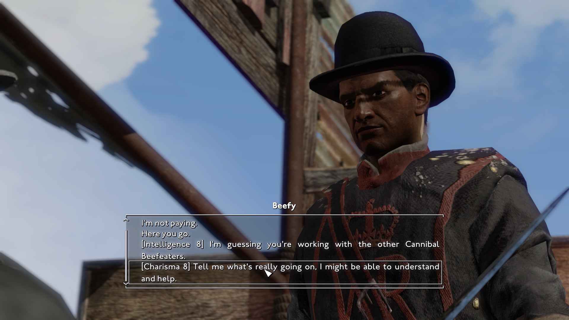 Beefy speaking about the London Bridge Settlement in Fallout: London. - 7