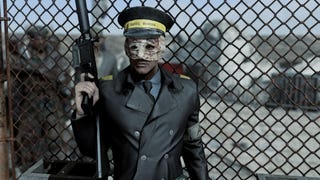 Screenshot of Fallout London showing traffic warden in uniform holding a gun