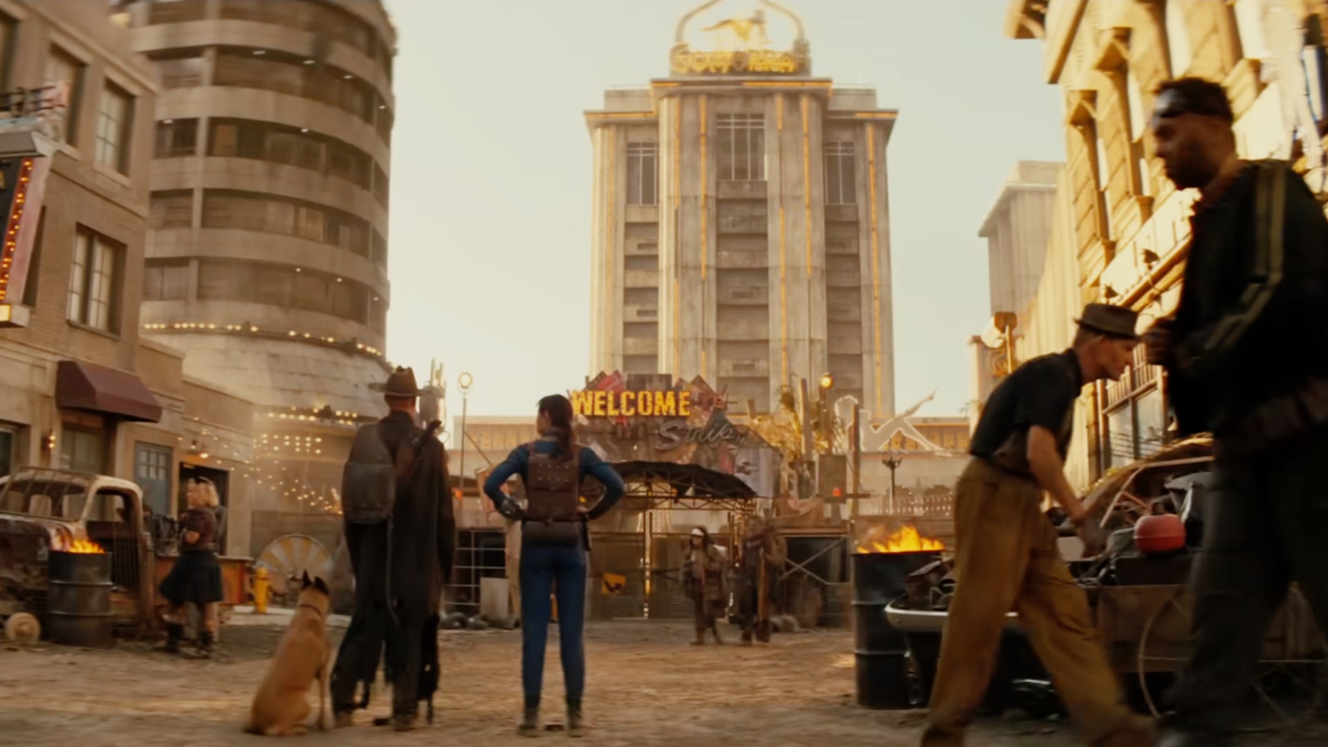 The Ghoul and Lucy stand before the New Vegas strip in Fallout: New Vegas. - 1