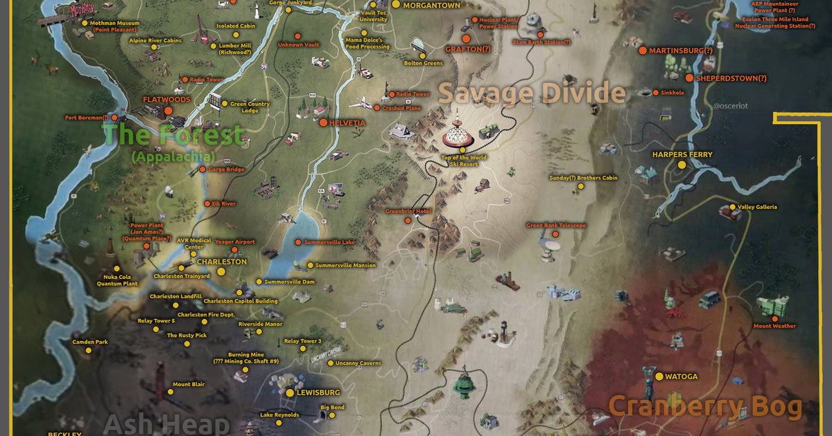Fallout 76 map: all confirmed and possible locations | VG247