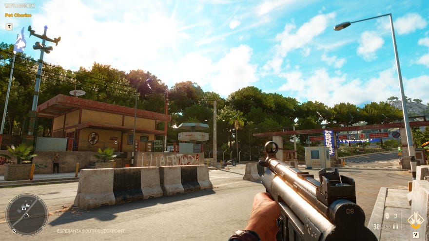 A scene from Far Cry 6 showing the effects of enabling Auto HDR in Windows 11.