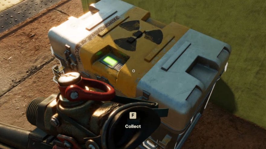 A player loots a crate in an Anti-Aircraft Site in Far Cry 6 which contains Depleted Uranium.