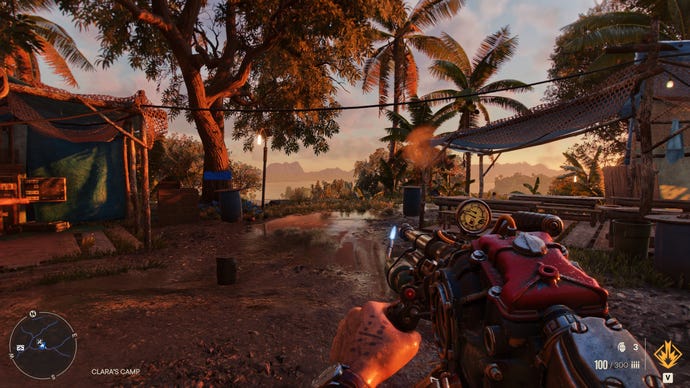 Dani stands in a hillside settlement in Far Cry 6.