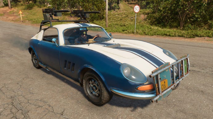 A screenshot of the 1962 Verrazzano Bravo Ride in Far Cry 6.