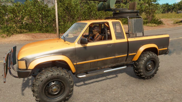 A screenshot of the 1985 Tokai Sabuku Ride in Far Cry 6.