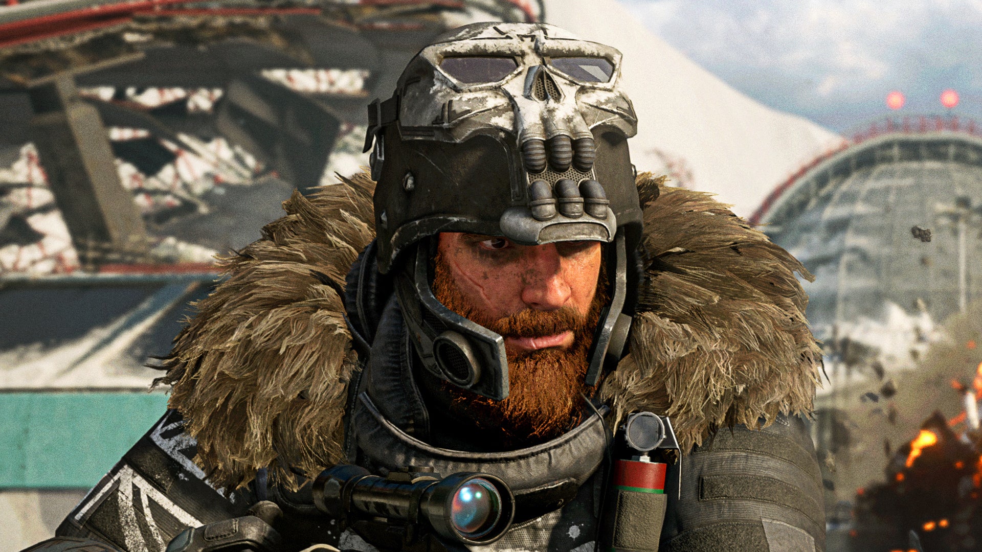 A close up of a Warzone operator entering a battle