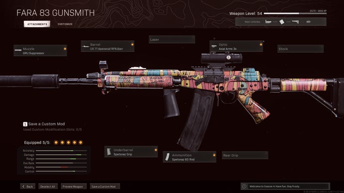 A long-range build for the FARA 83 in Call of Duty: Warzone