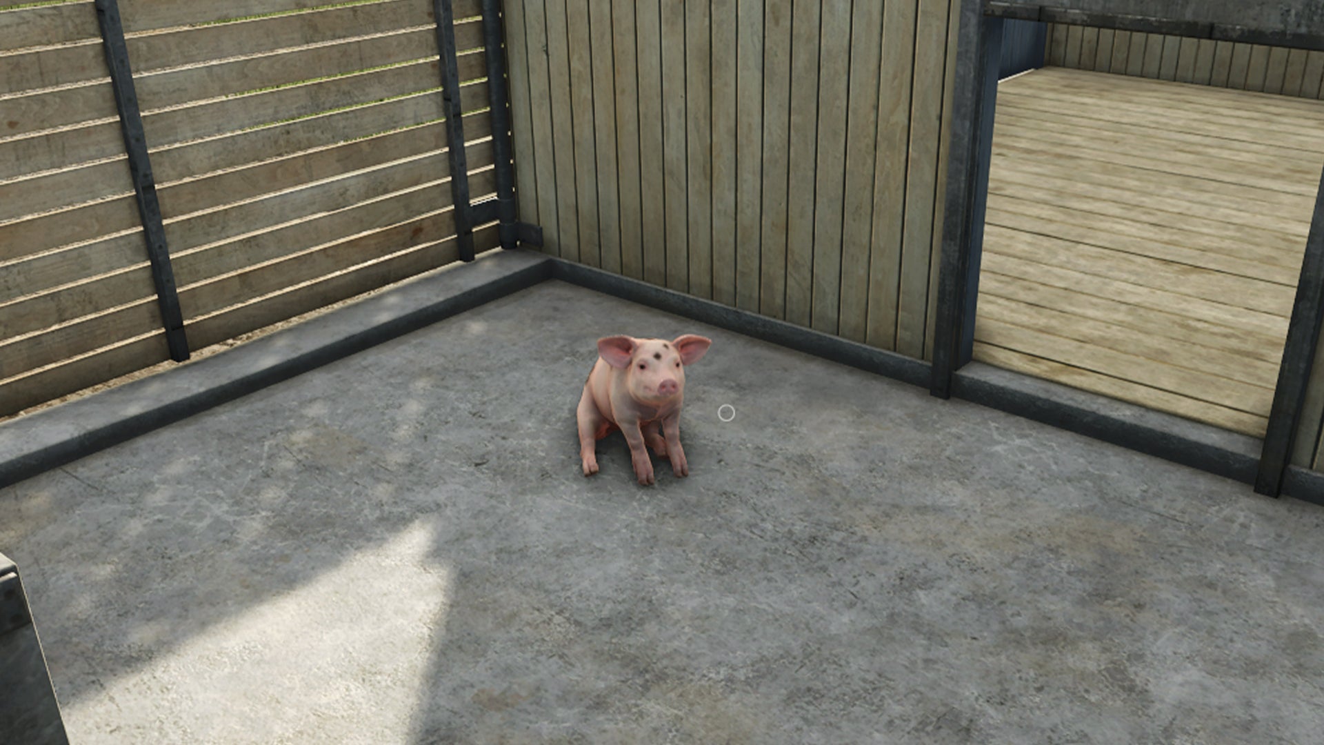 Farming Simulator 25 screenshot of a pig in a barn. - 4
