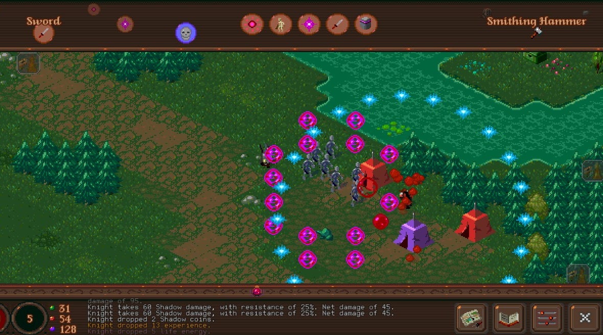 A screenshot of Fates Of Ort, an action RPG where time stands still when you do.