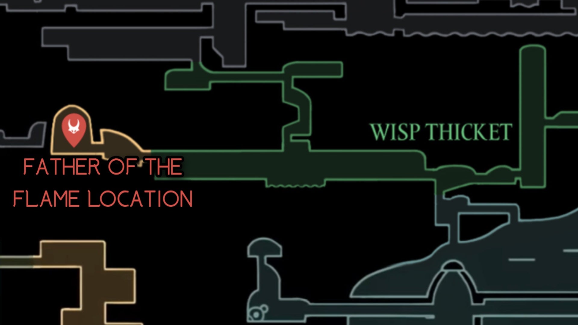 A map showing the location of Father of the Flame in Hollow Knight: Silksong. - 48