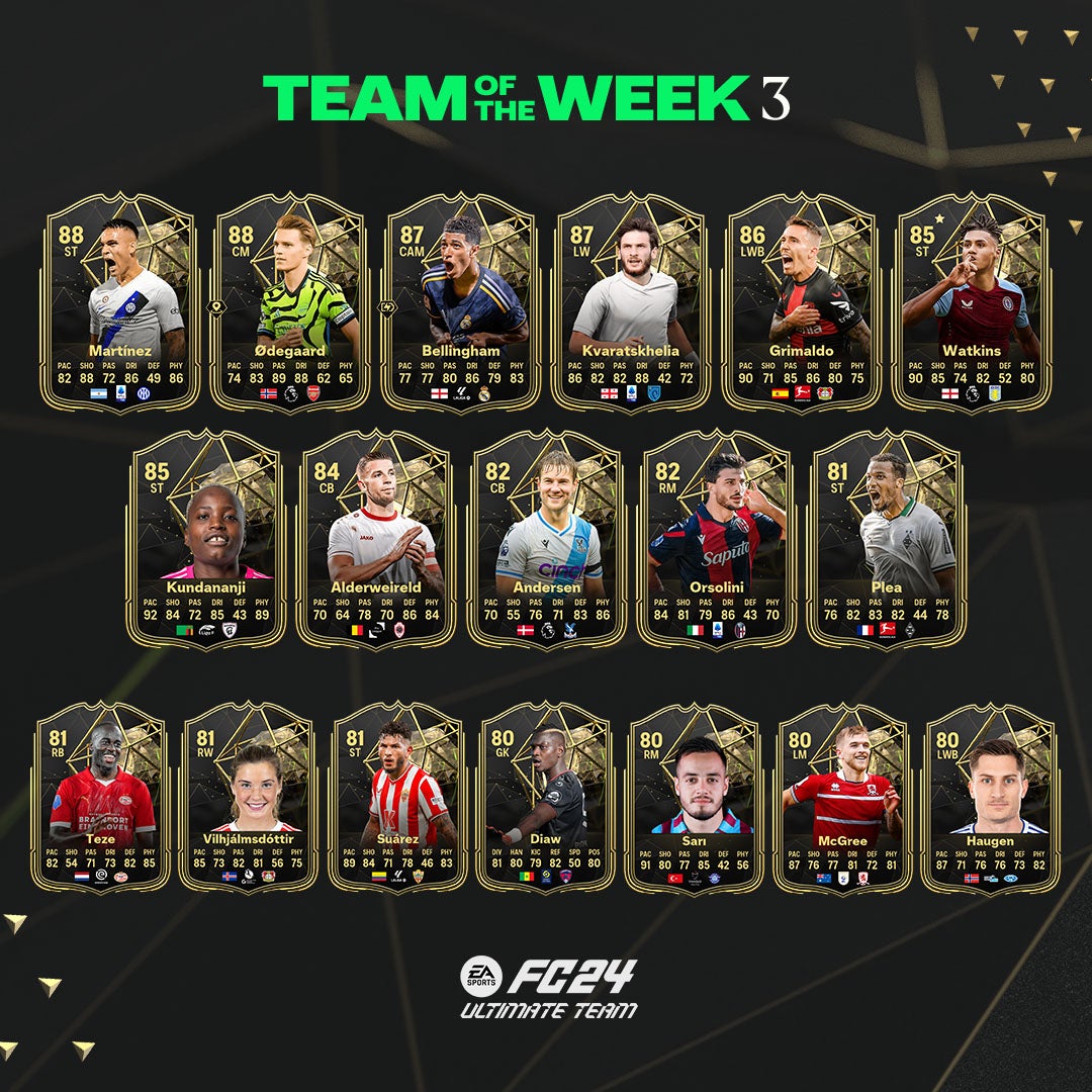 FC 24 TOTW 3 cards