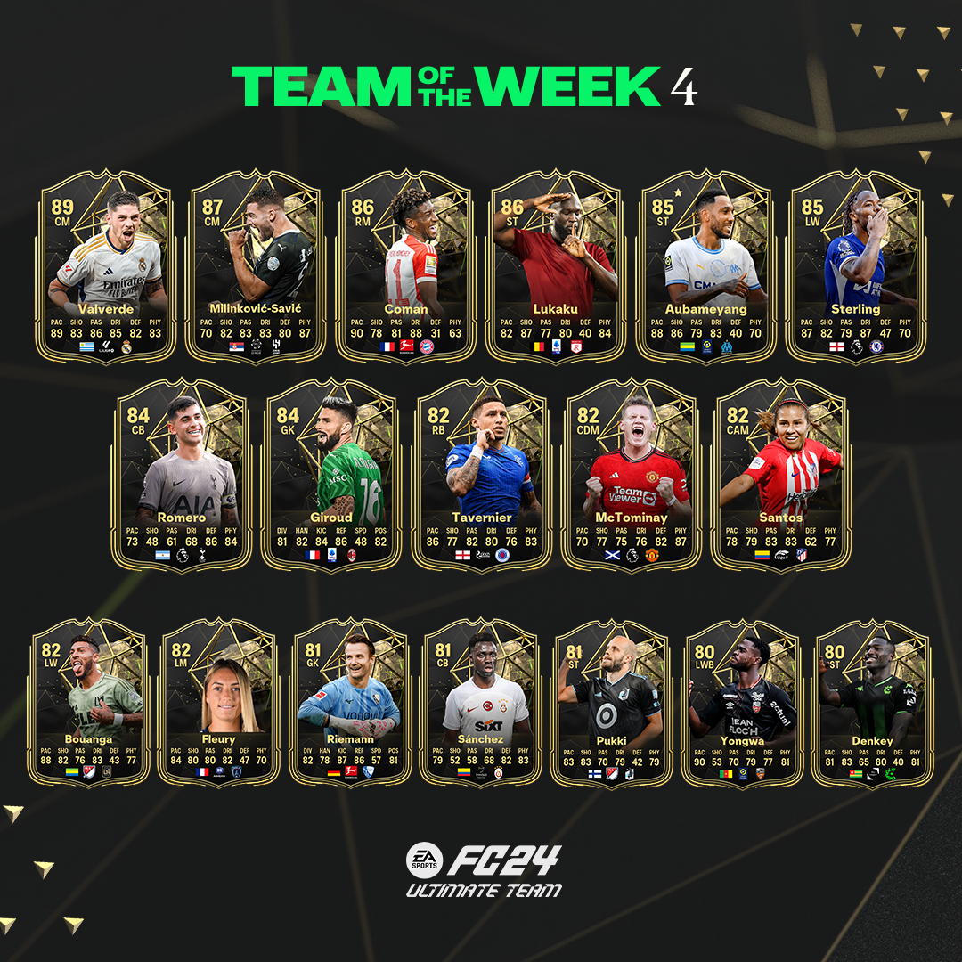 EA Sports FC 24 TOTW 4 cards