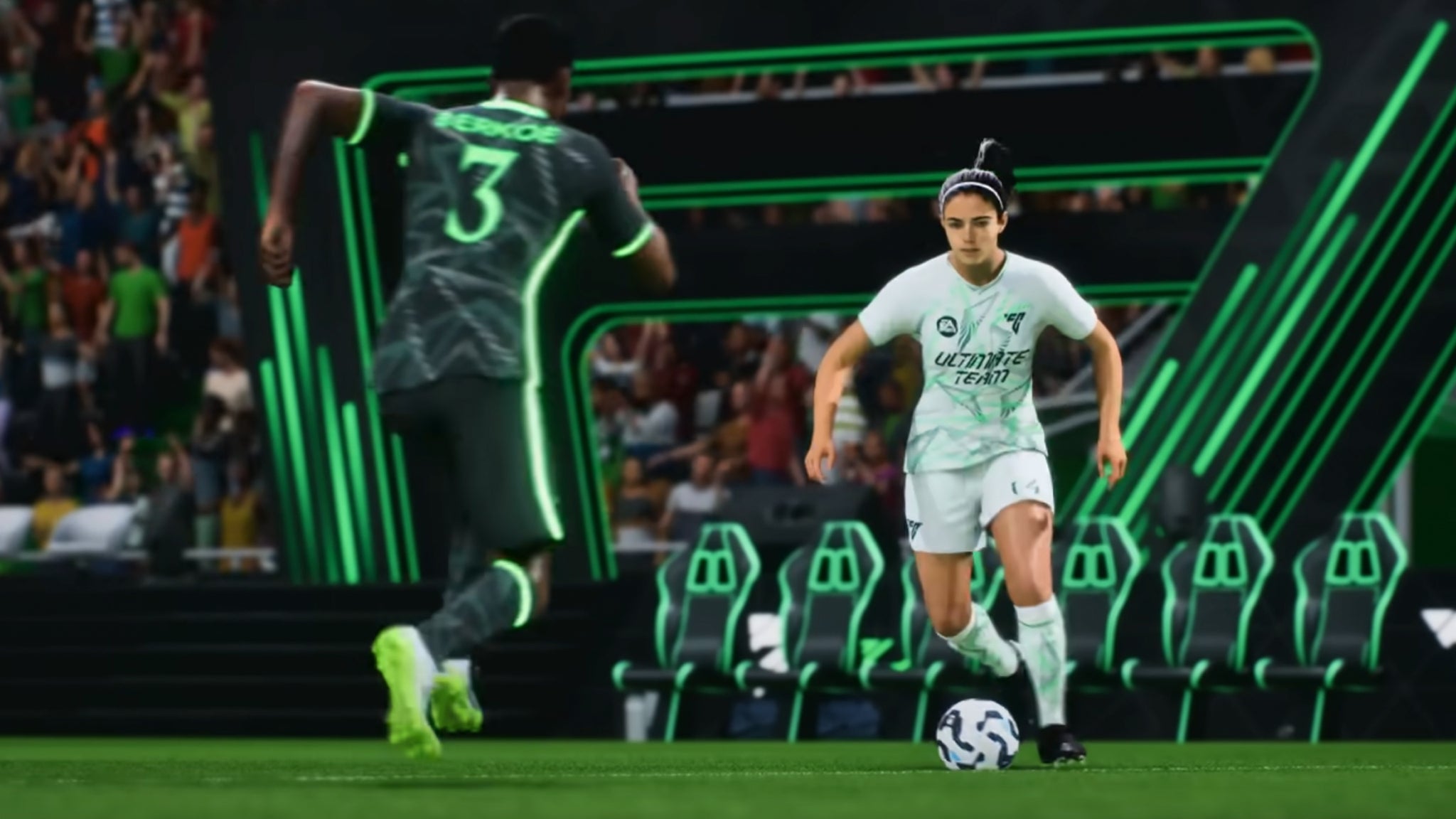 Aitana Bonmatí runs with the ball in the EA FC 25 Ultimate Team mode. - 3