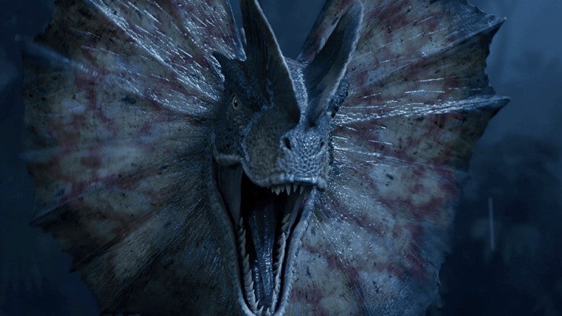 Jurassic Park: Survival screenshot of a dinosaur which I can&rsquo;t remember the name of but in the film it scares Dennis and the squirts inky goo on him