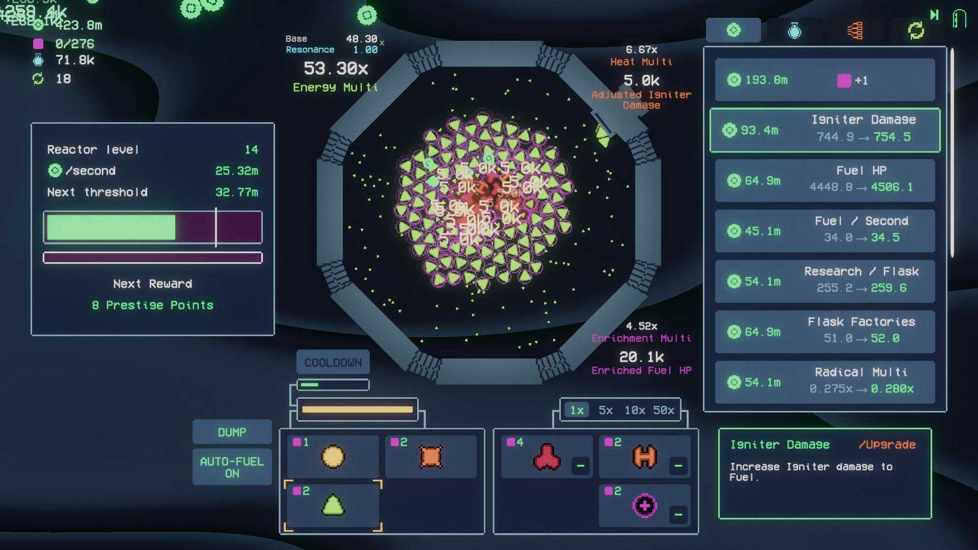 Help! I'm caught in the grip of a clicker game where you feed the belly of a fusion reactor - 5