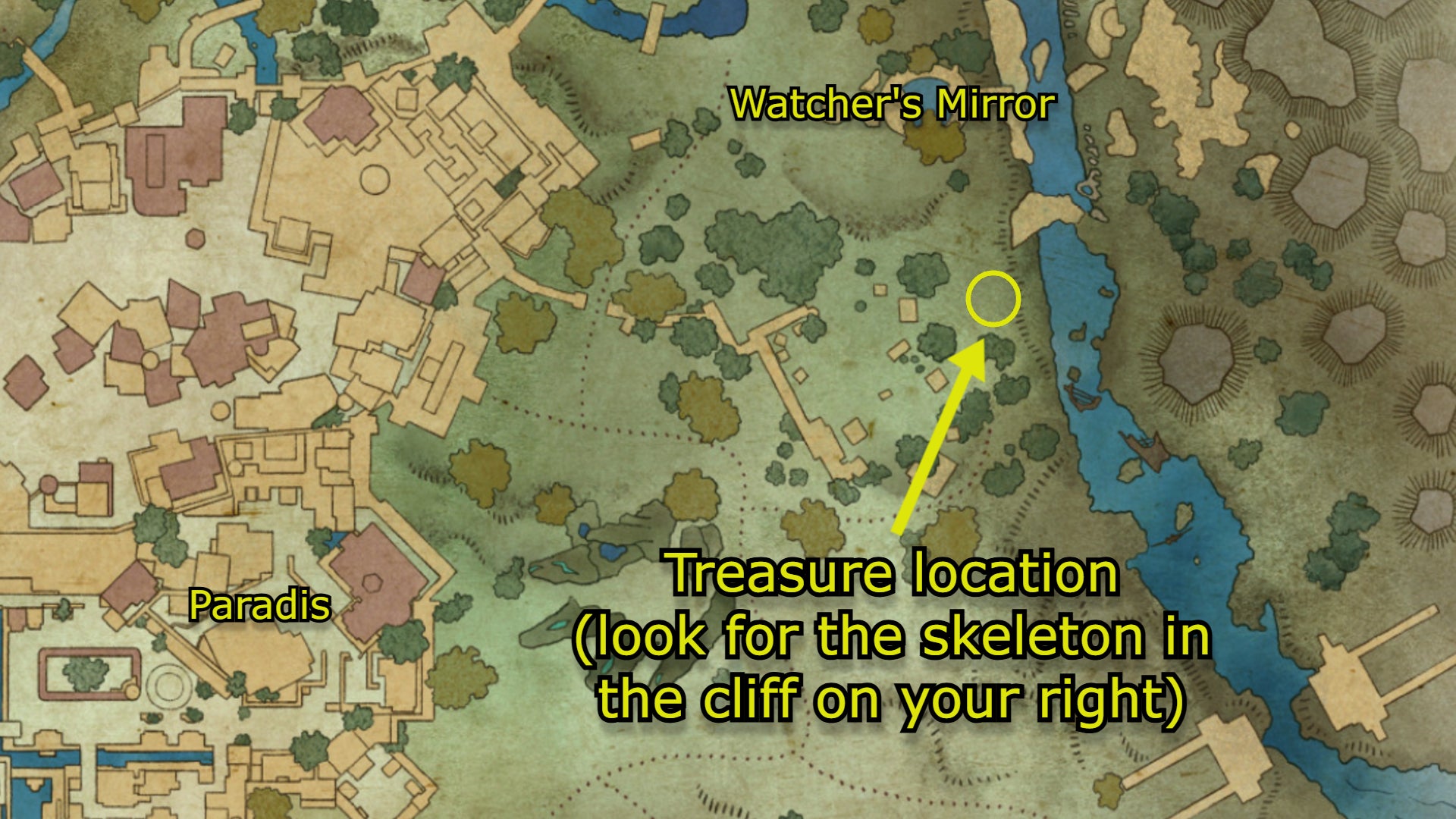 The exact location of the Intimidating Feline Codpiece treasure in Avowed. - 5