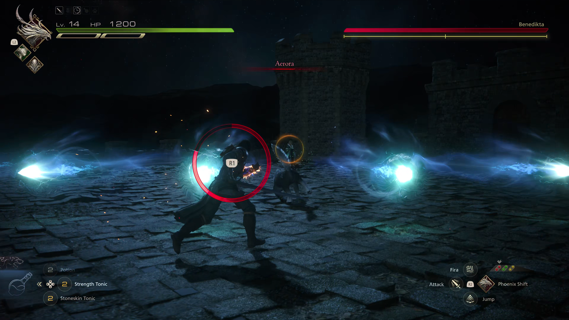 Dodge prompt in Final Fantasy 16