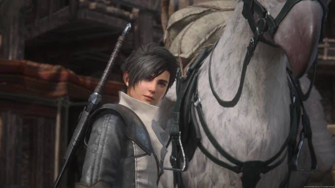 Young Clive and a chocobo