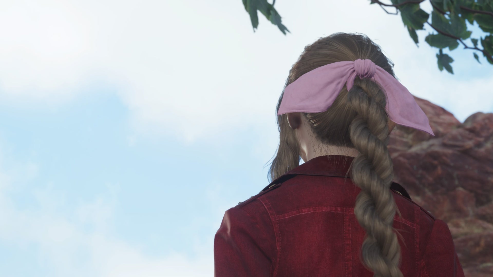 ff7 rebirth aerith looking up at sky
