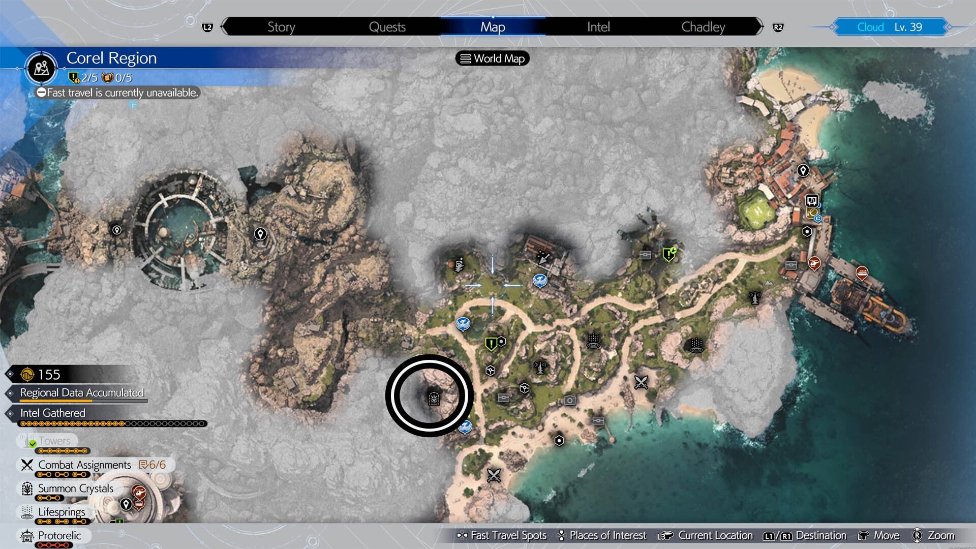 ff7 rebirth corel summon crystal map location part one