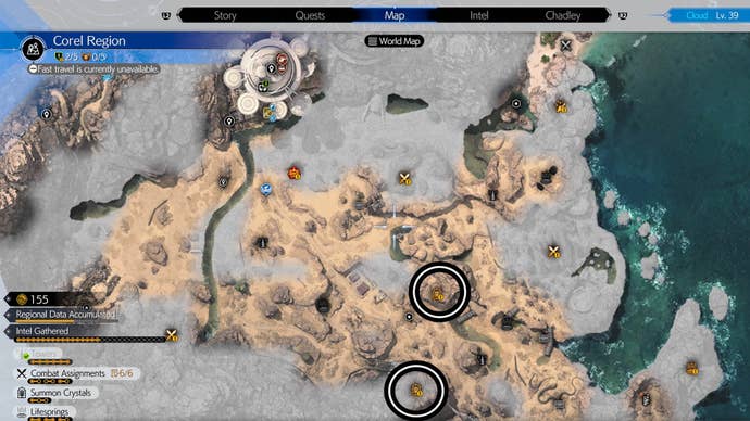 ff7 rebirth corel summon crystal map locations part two