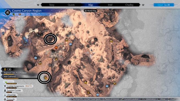 ff7 rebirth cosmo canyon summon crystal map locations