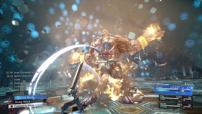 Cloud, Tifa and Aerith fight the Titan Summon in Final Fantasy 7 Rebirth as they look to add the creature to their party.