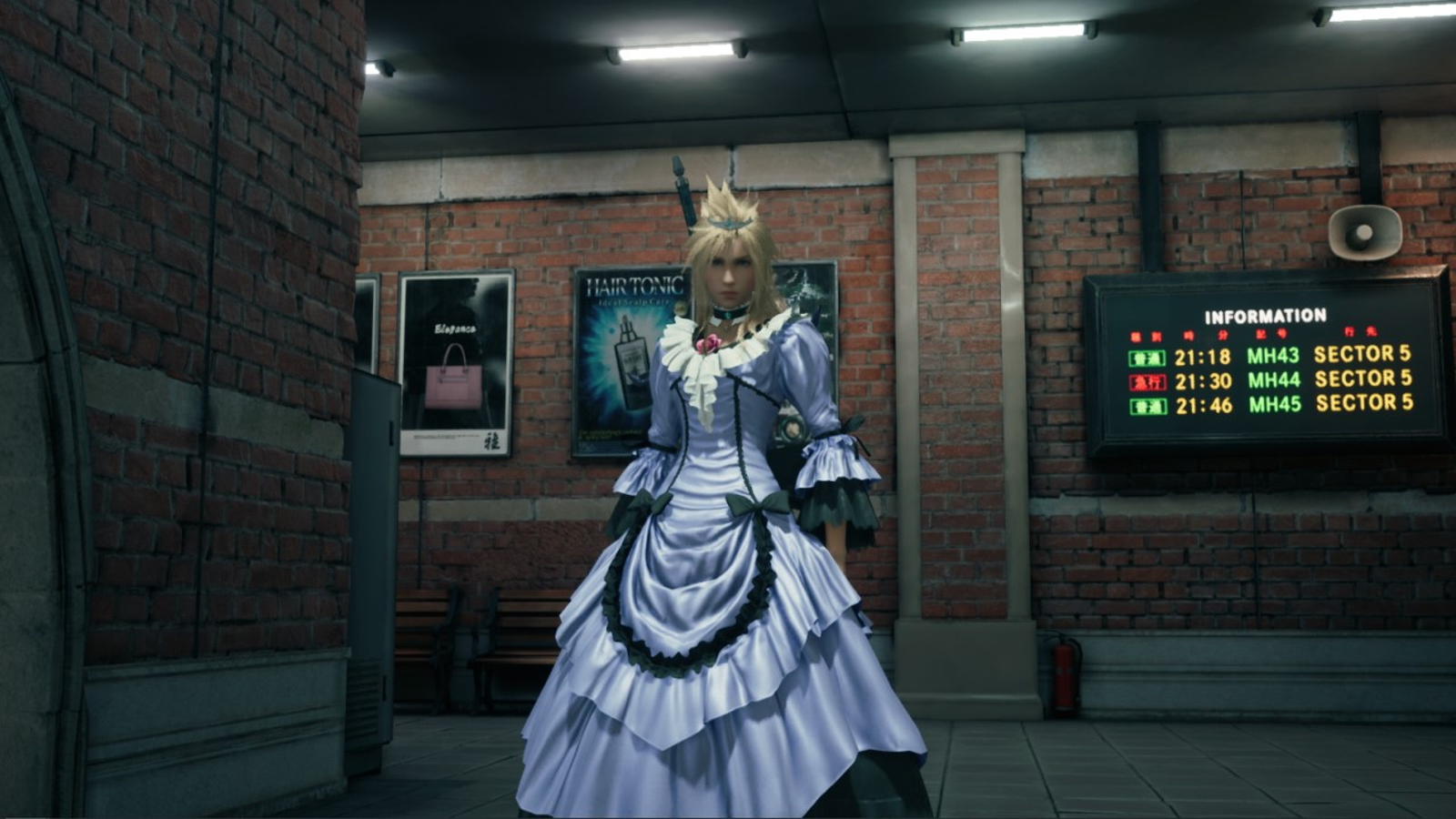 ff7 remake cloud purple dress Final Fantasy VII Remake Cloud Strife Dress ver Play Arts Kai Square Enix