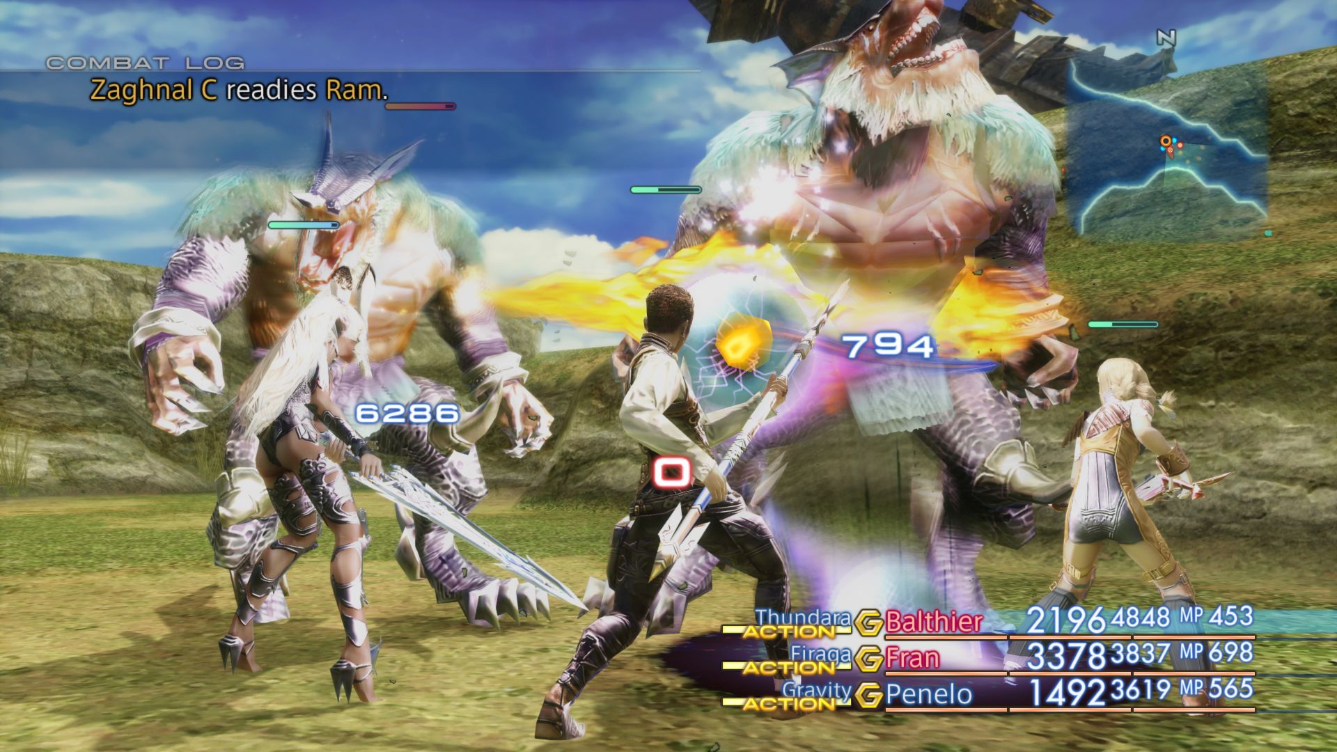 A group of humans fight fantastical monsters in Final Fantasy XII - 8