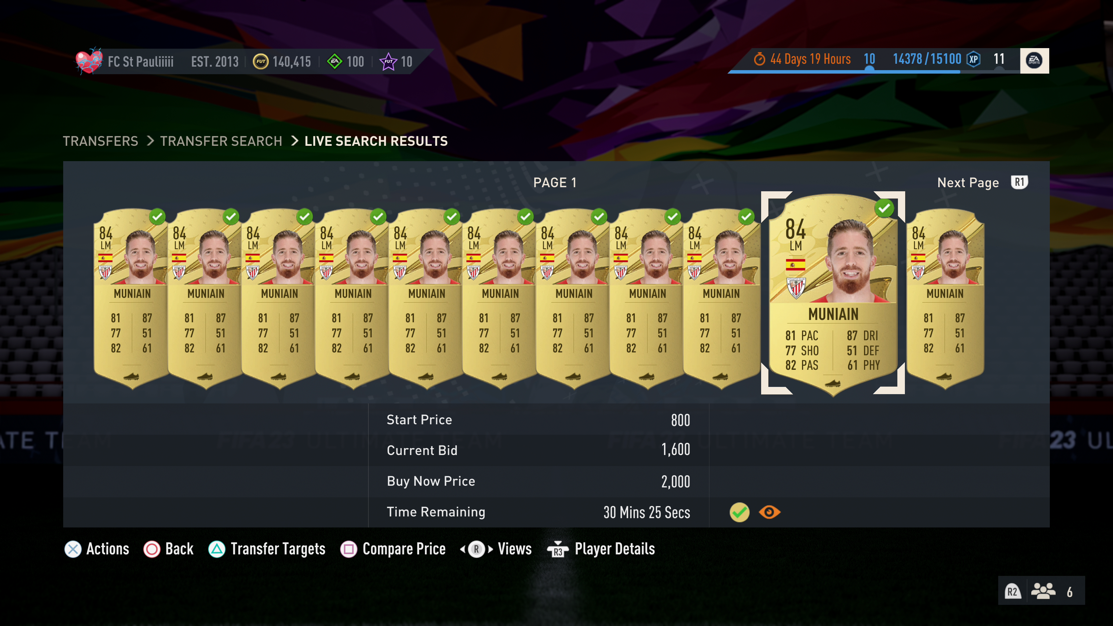 FIFA 23 - mass bidding on Muniain