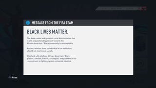 FIFA 20 gets Black Lives Matter in-game message