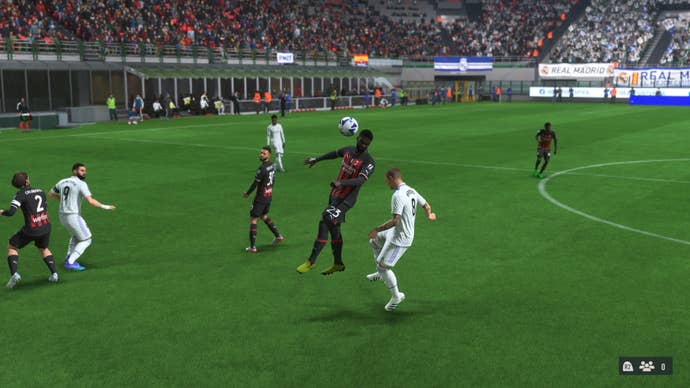 Fikayo Tomori going up for a header in FIFA 23